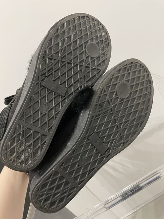 Botki sneakersy zimowe 39 czarne zamsz