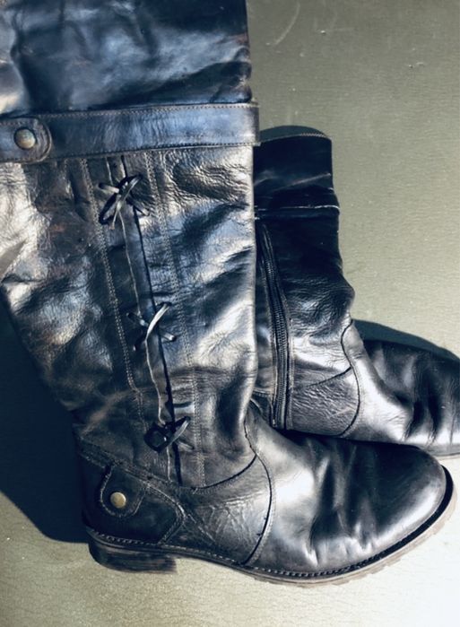 Сапоги женские 39 размер, евро зима, кожа