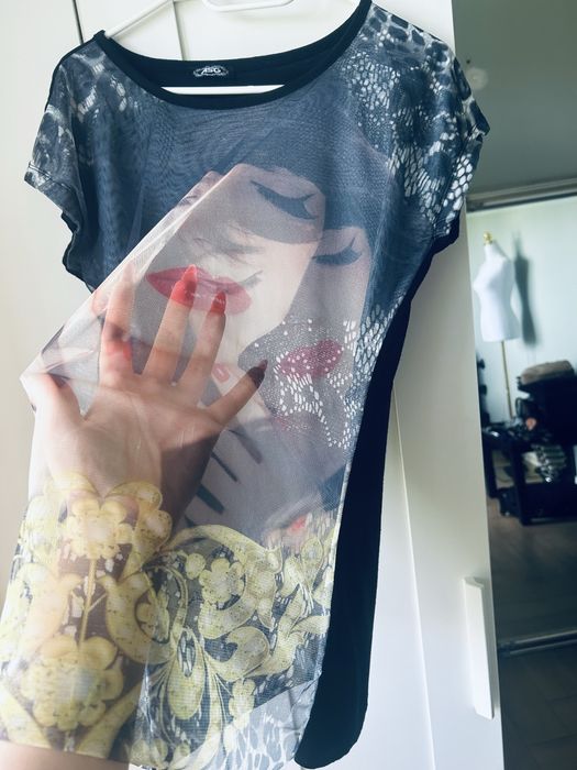 T-shirt z twarzą kobiety 3D