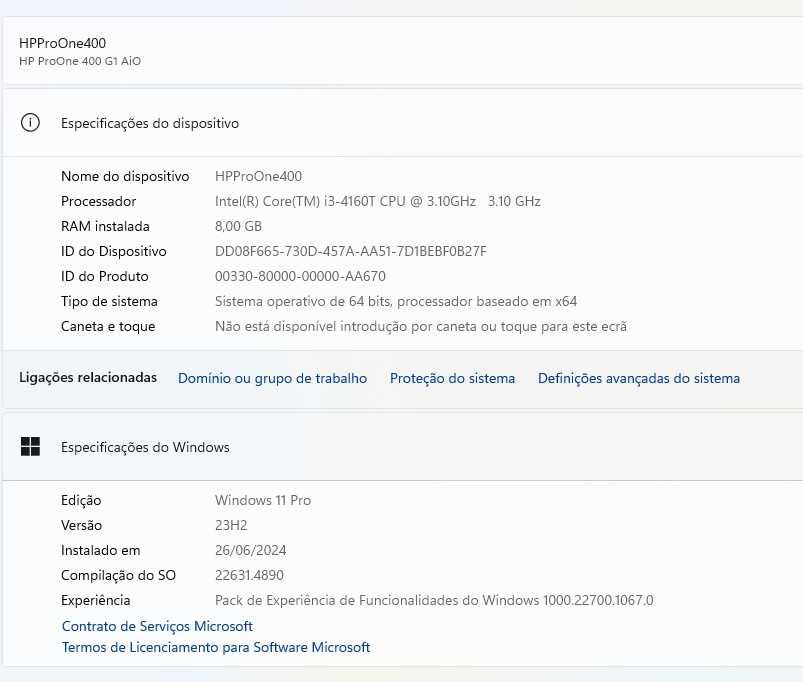 HP ProOne 400 G1 AiO