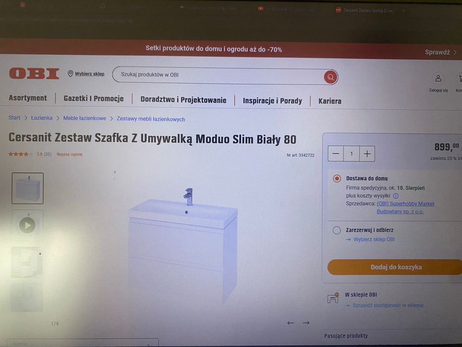 Szafka z umywalką 80