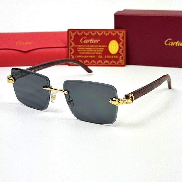 Сонце-захисні окуляри CARTIER безобідкові унісекс очки картьє класичні стильні окуляри картіер з тонкою оправою унісекс