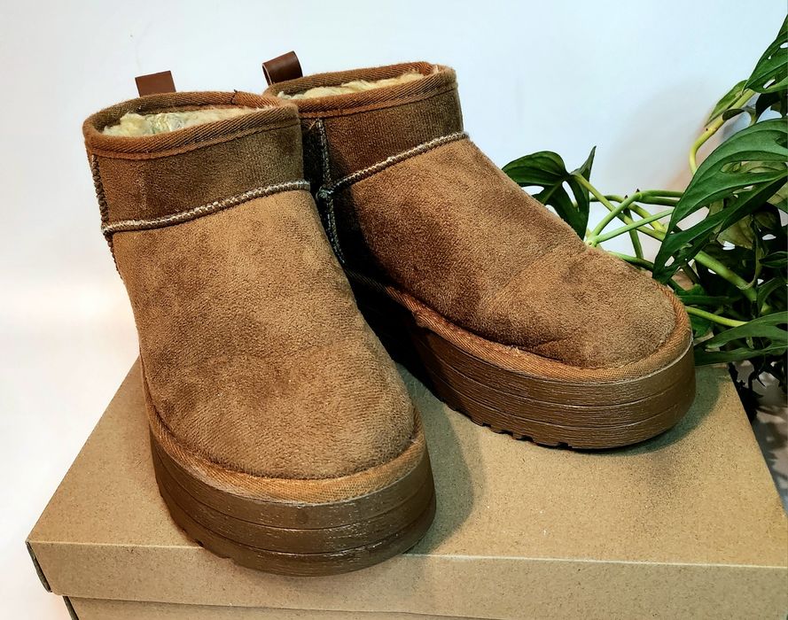 Buty zimowe na platformie śniegowce damskie 38