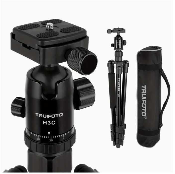 TRUIFOTO Профессиональный алюминиевый трехноговый штатив, с 360°