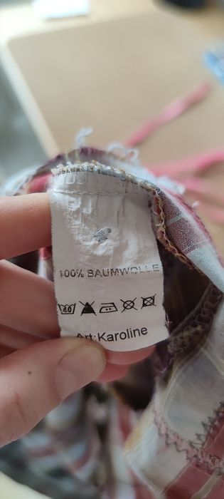 Koszula w kratkę z haftami w kwiaty M/L bawełna