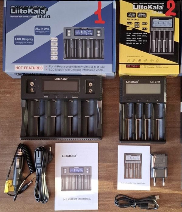 Зарядний пристрій для акумуляторів Liitokala Lii-D4XL, Lii-CH4