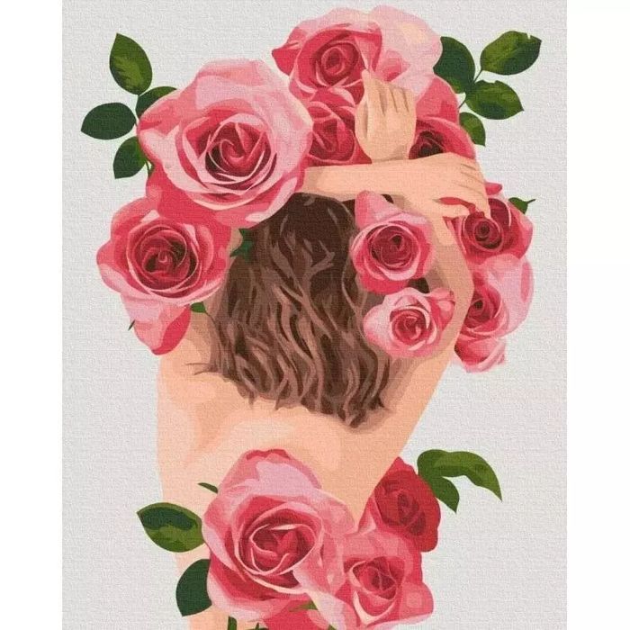 Malowanie Po Numerach - Kobieta Kwiat 40X50Cm. Twoje Hobby