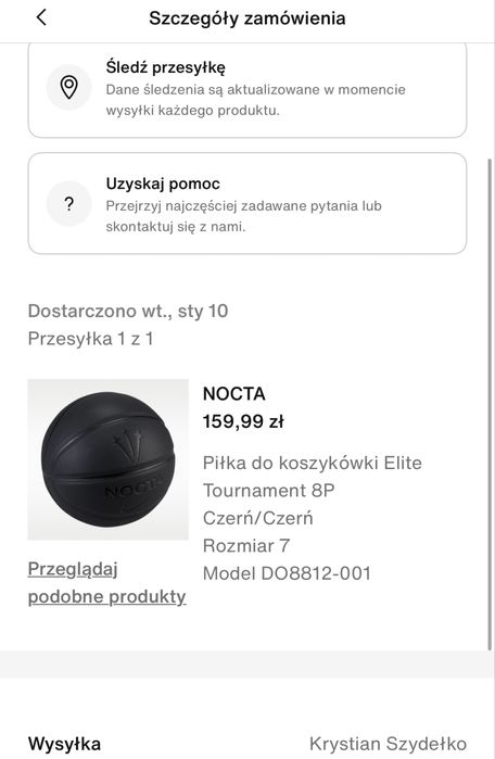 Piłka Nike x Nocta basketball black koszykówka