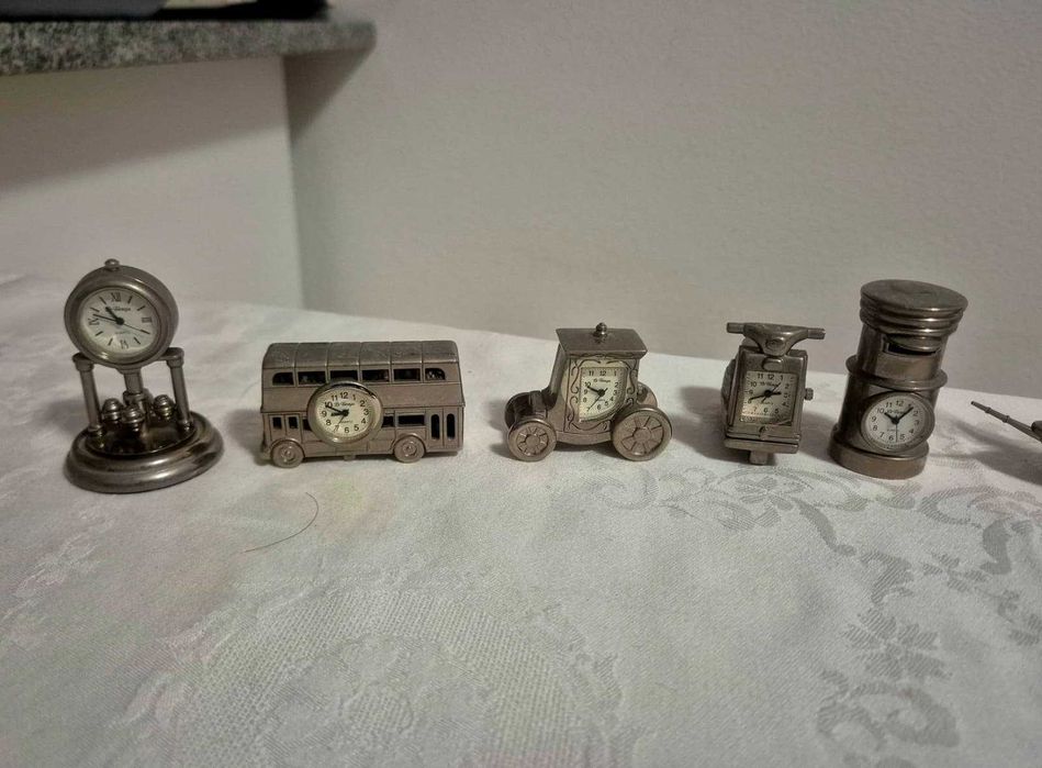 Coleção 13 Relógios Miniatura Vintage em Metal (Le Temps)