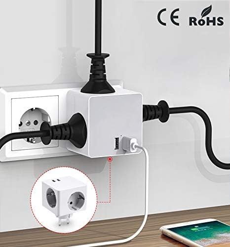 Orsifow Adapter rozgałęźnik USB, 3 gniazda z 2 portami USB