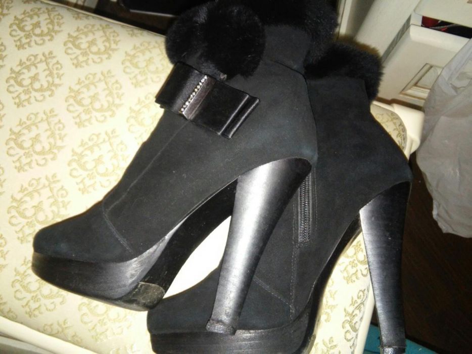 Ботильены зимние сапоги замш цигейка 36р Basconi