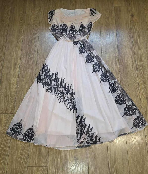 Sukienka damska maxi pudrowy róż rozmiar 50 na wesele