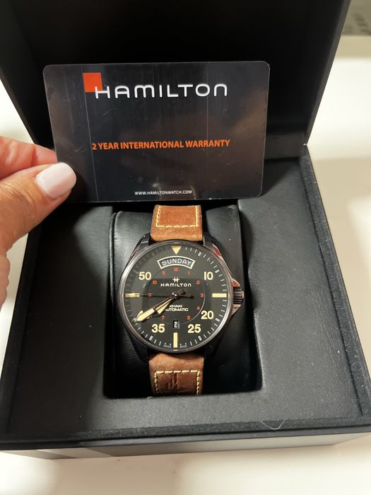 Relogio Hamilton khaki pilot auto 42 mm blk/choco