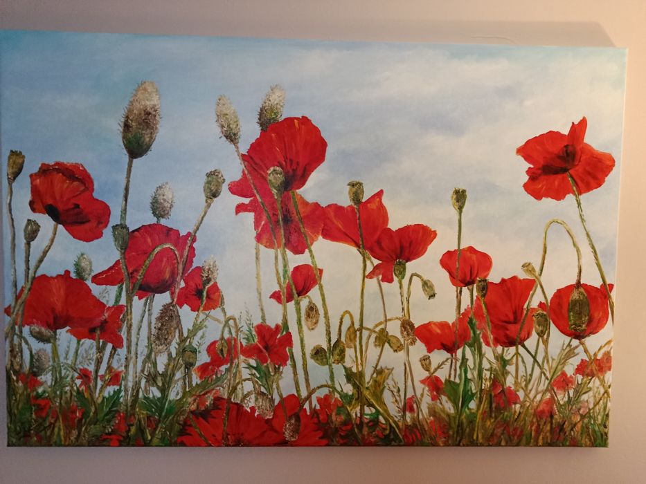 Duży obraz olejny Maki