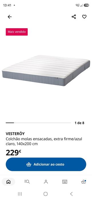 Cama ikea Neiden e colchao Vesteroi