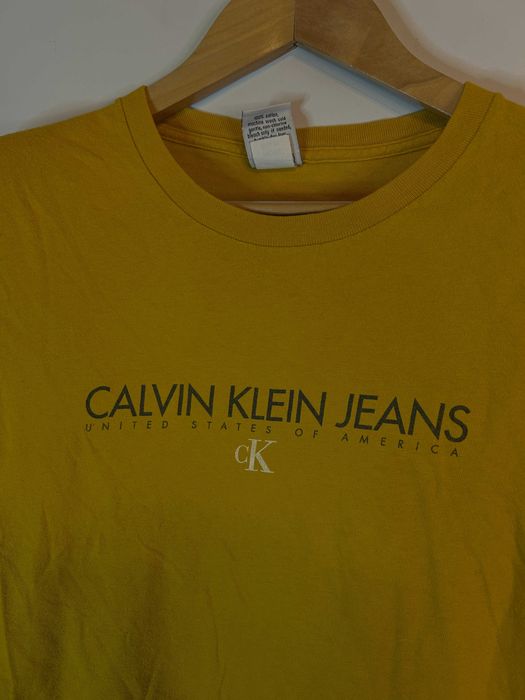 Koszulka Calvin Klein żółta z dużym nadrukiem xl