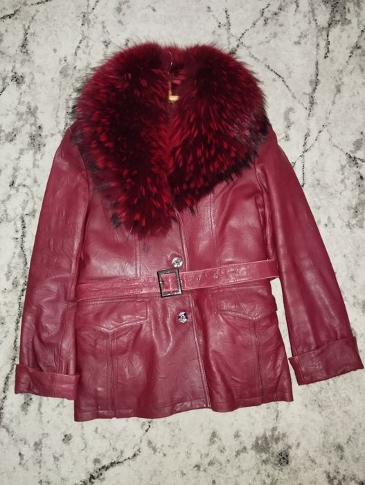 Куртка зимова шкіряна з натуральним хутром