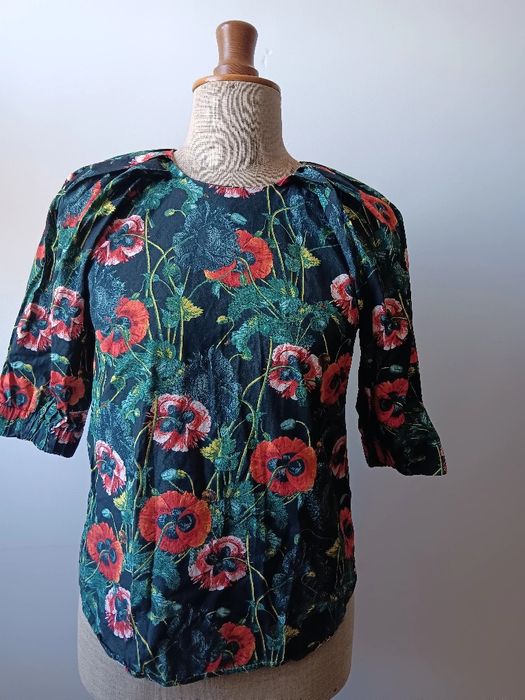 Bluzka w kwiaty bawełna H&M