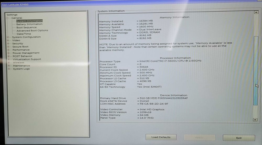 Dell Latitude E7450 touch i7 16Gb 512Gb SSD