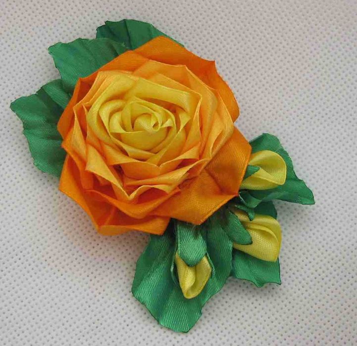 Kwiatki wstążki kanzashi