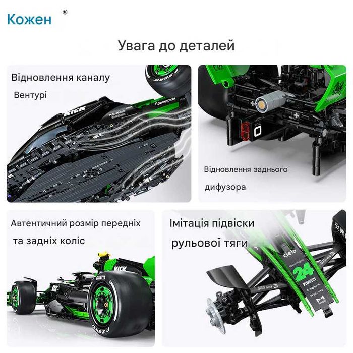 Конструктор CaDA Kick Sauber F1 Team C44 1:8 (C64010W), 2553 деталі