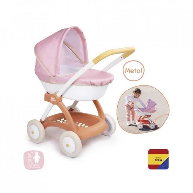 Дитяча коляска для ляльки Baby Nurse Smoby колясочка іграшкова іграшковий візочок дитячий Детская коляска для куклы игрушечная люлька з корзиною