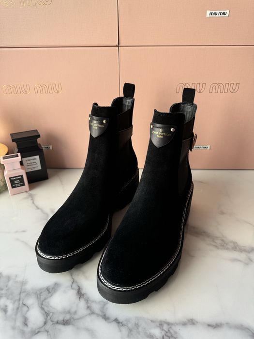 Botki Louis Vuitton suede leather