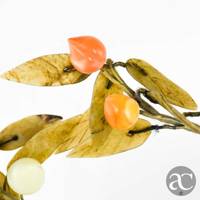 Árvore bonsai, China, feito em pedra, quartzo e jade n2