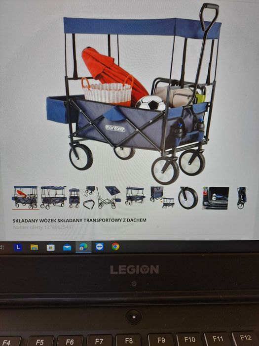 Wózek składany z dachem