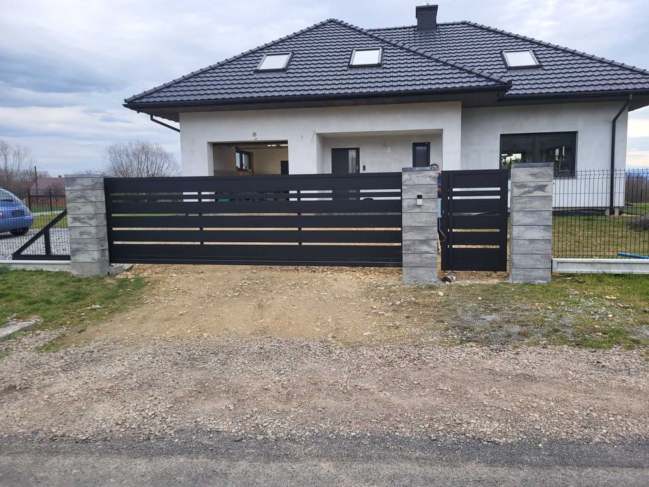 Bramy przesuwne, skrzydłowe, przęsła, barierki, aluminium