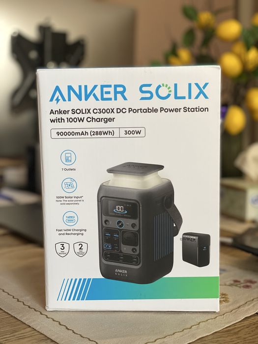 Anker Solix C300X DC (літій-залізо-фосфатні LiFePO4) в комплекті зарядний пристрій 100Вт! Новий