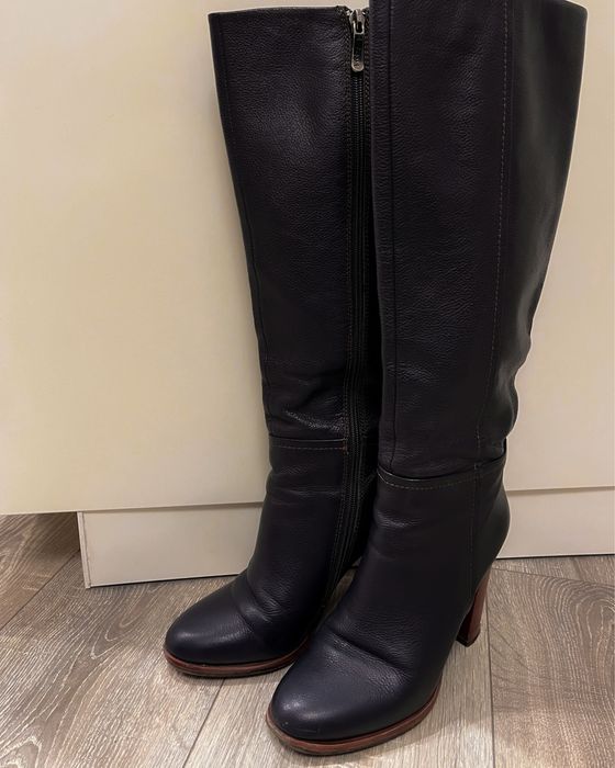 Шкіряні сині чоботи Respect