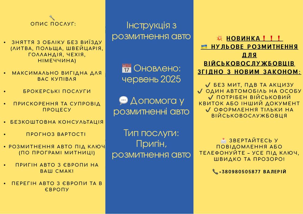 Допомога у розмитненні авто