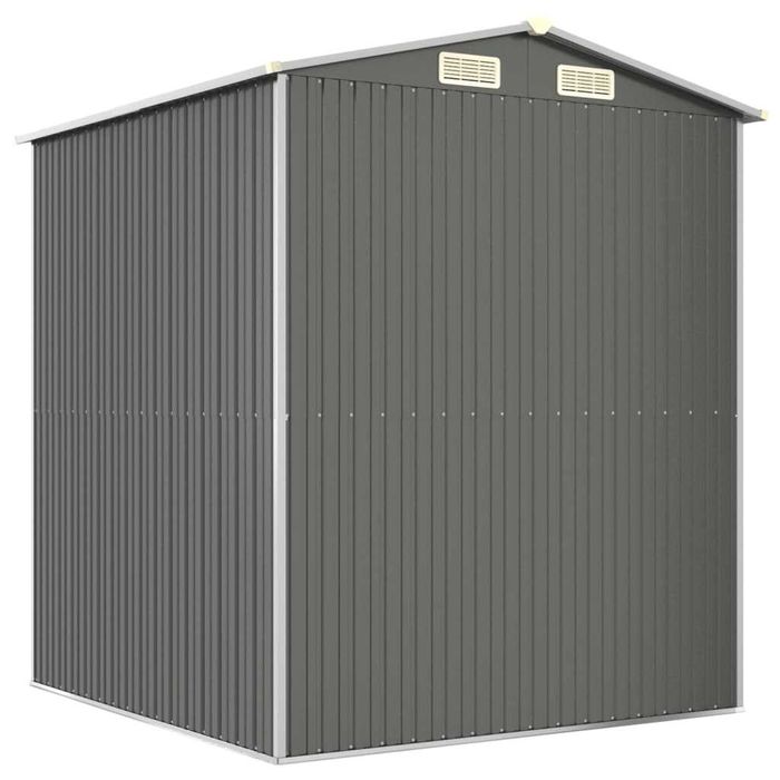 Abrigo de Jardim 192x191x223 cm em Aço Galvanizado Cinzento-Claro