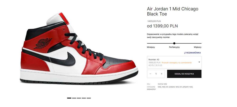 Air Jordan 1 Mid Chicago Black Toe