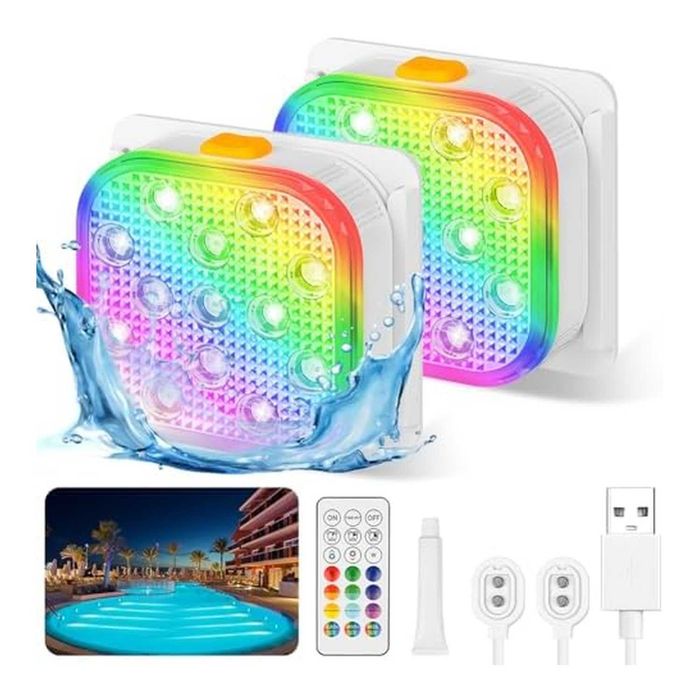 Lampka Basenowa LED RGB 2szt Pilot IP68 Vicloon 16 kolorów