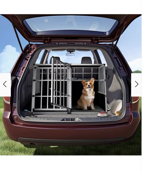 Caixa/Gaiola de transporte Dupla para cães em Aluminio