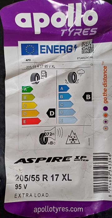 Opony zimowe 205/55r17 95V XL APOLLO ASPIRE XP WINTER DOT. 2224