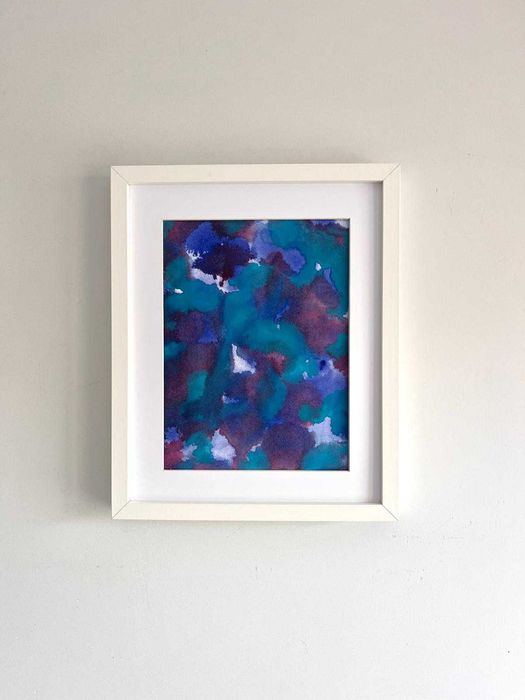 Quadro - Pintura abstrata em acrílico com moldura