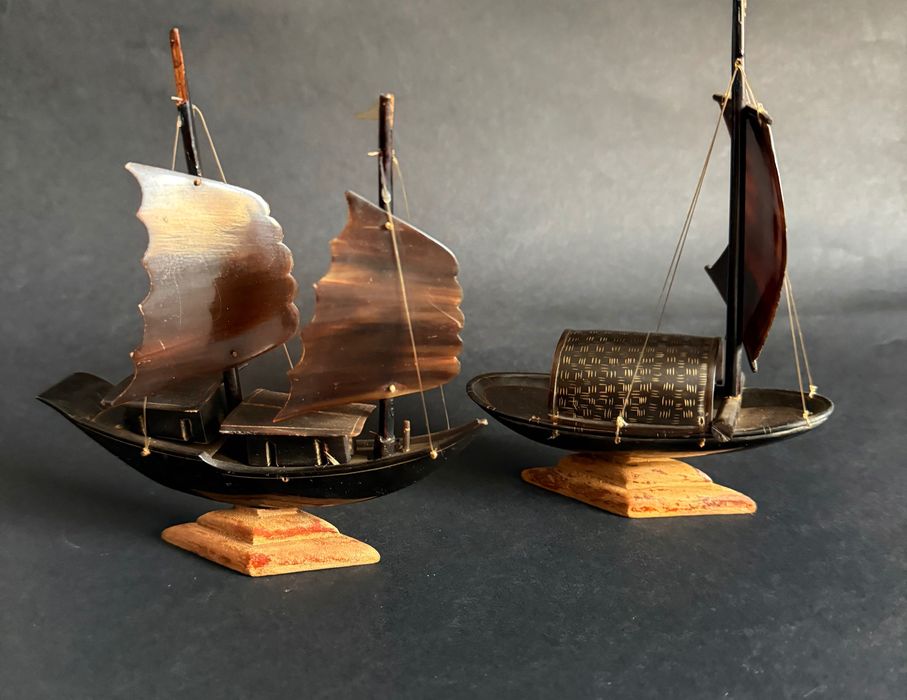 STATEK Jacht ŻAGLOWIEC z rogu  Bawoła dekoracja lodzie