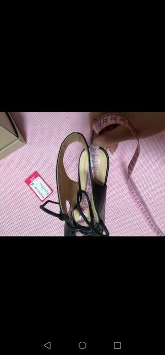 Buty sandałki na obcasie czarne wiązane 38 damskie