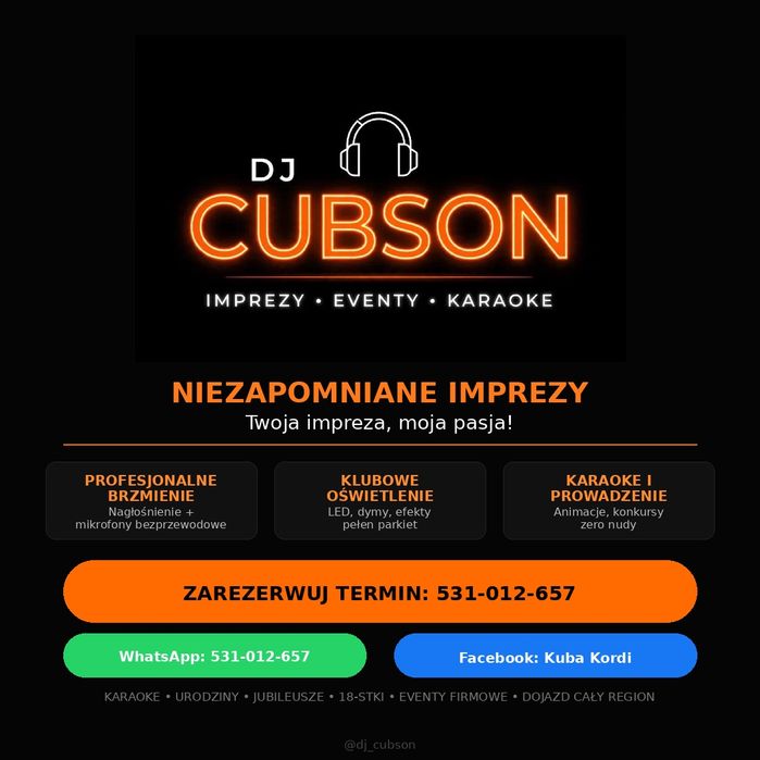 DJ na 18-20-30-40Urodziny | imprezy firmowe /karaoke/ eventy/ pilniki Biłgoraj Zamość Tarnogród i okolice