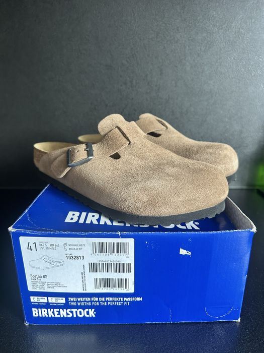 Klapki  Birkenstock Boston BS Suede Leather – Rozmiar 41 (Dark Tea)