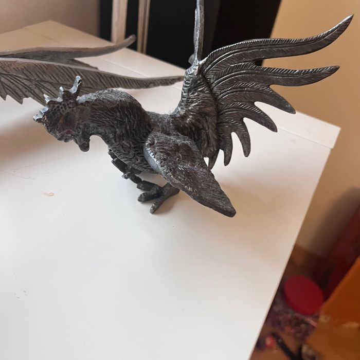 Conjunto de estatuetas vintage – 2 galos + faisão decorativo