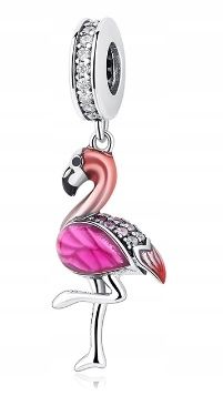 Zawieszki charms do Pandora balon skrzydło różowy fleming srebro S925