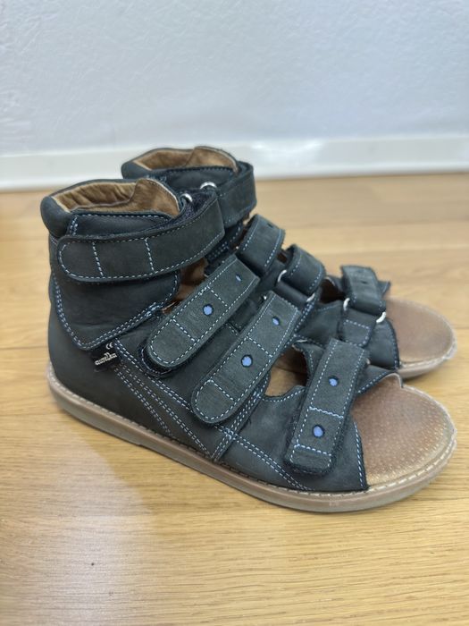 Дитячі ортопедичні шкіряні босоніжки Aurelka темно-сині