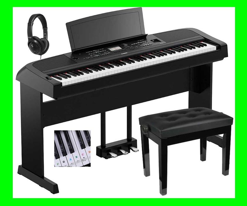 YAMAHA DGX-670 Czarne Pianino + Statyw Ława Słuchawki Pedały | ZESTAW
