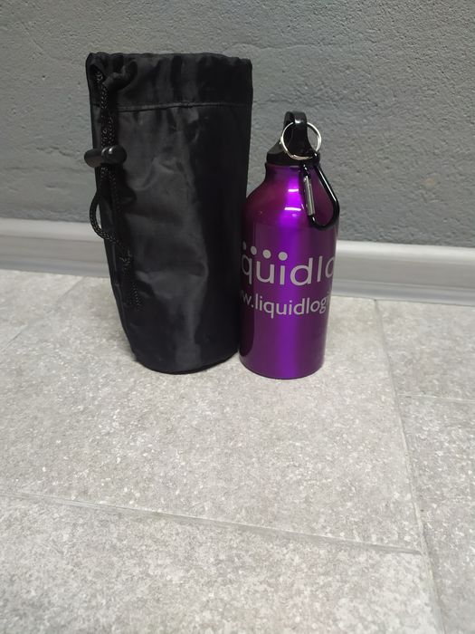 Алюмінієва пляшка з карабіном та термосумкою бутылка для воды, 400 ml.