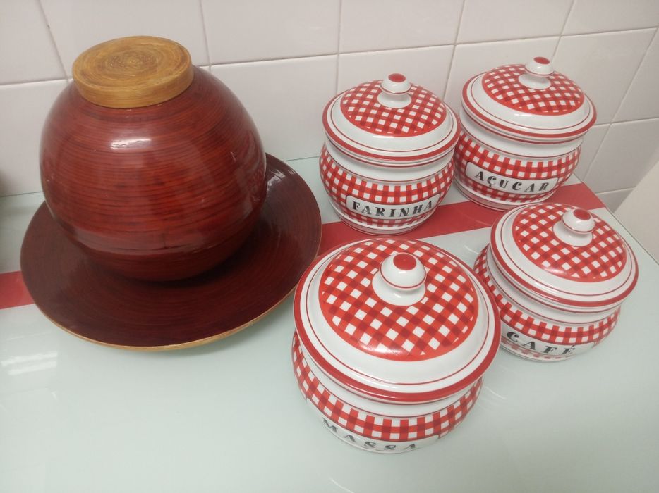 4 POTES de Porcelana