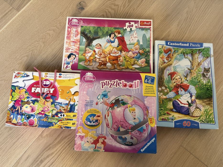 Puzzle dla dziewczynki, zestaw, puzzle ball 3d, Disney kula i inne